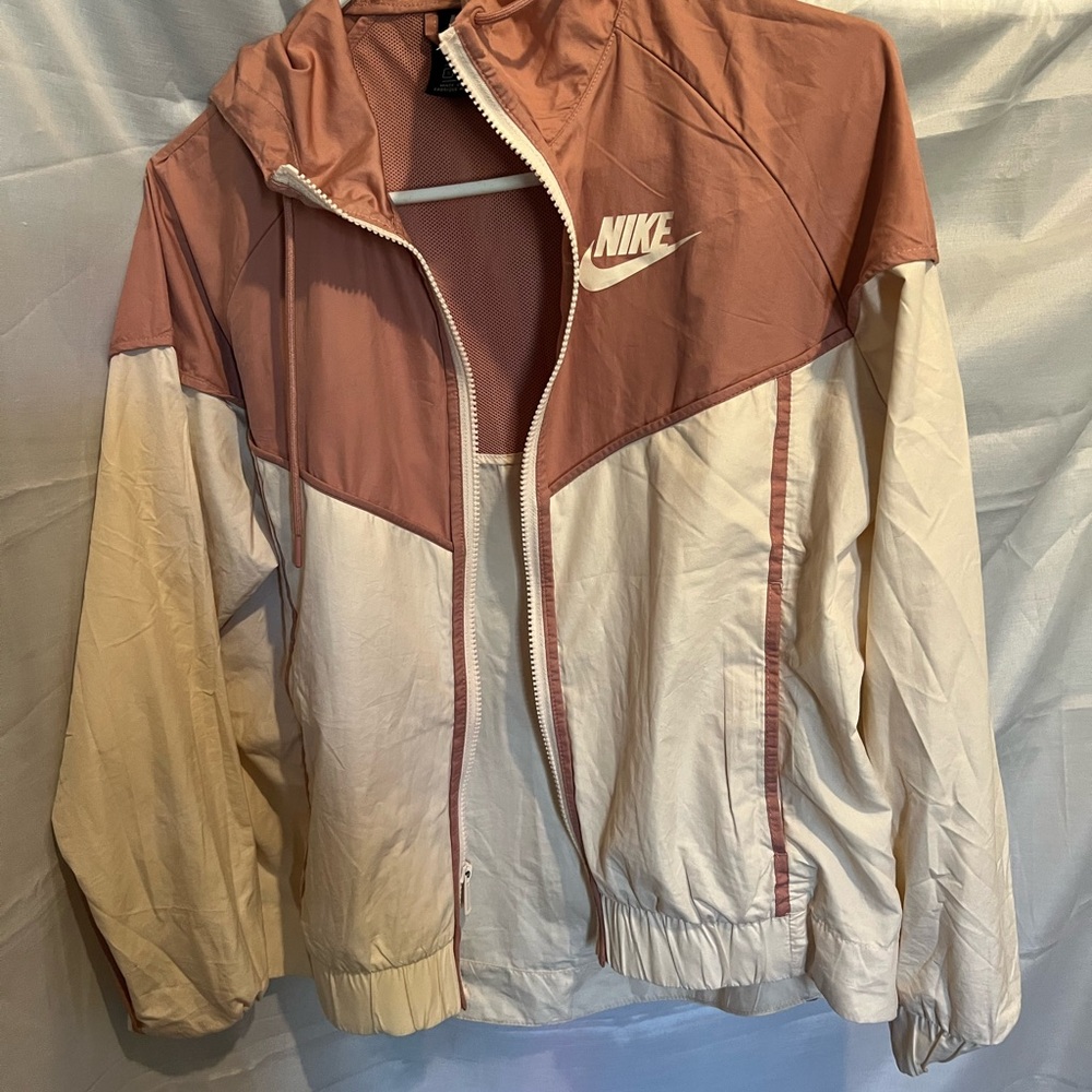 Nike Women's Bomber Jacket in Pink and Cream